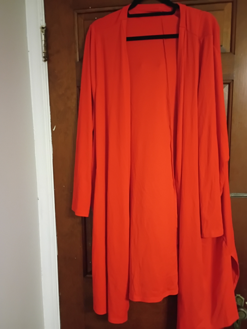 Lane Bryant Bright Orange reddish Open Cardigan Duster Size 26/28